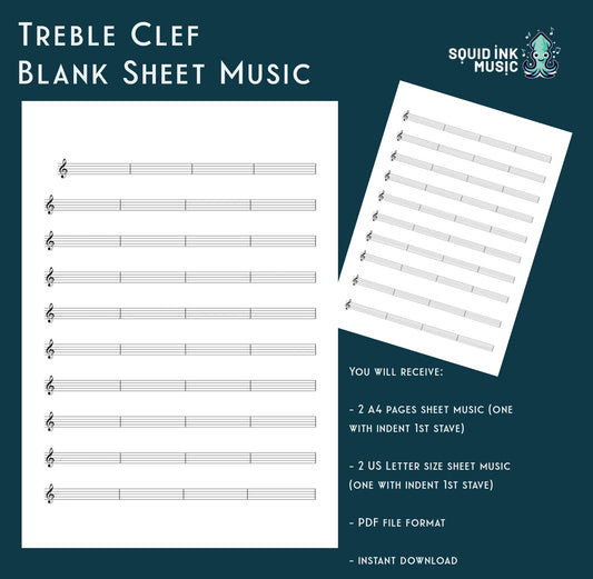 Blank manuscript treble clef